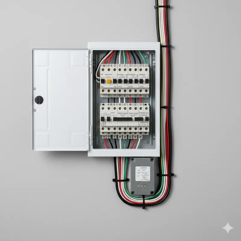 Quadro elétrico residencial moderno